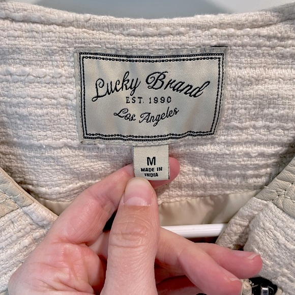 Lucky Brand textured leather accent jacket size medium - Picture 2 of 3